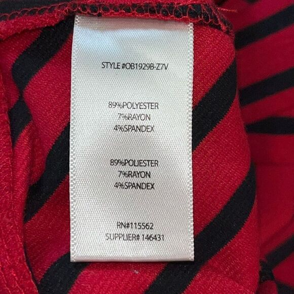 Olsenboye Womens Size Large Striped Skater Skirt Red Zip Up Asymmetrical Striped - Picture 3 of 6